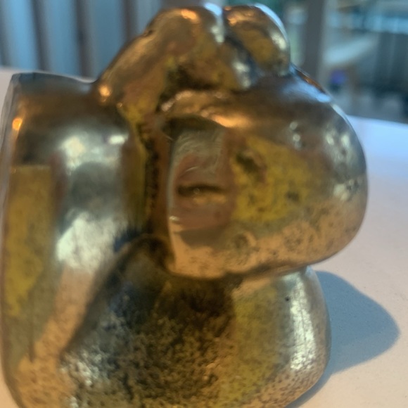 Vintage Brass Two Faces Sculpture - unique . Forms look like they are resting. - Picture 8 of 8